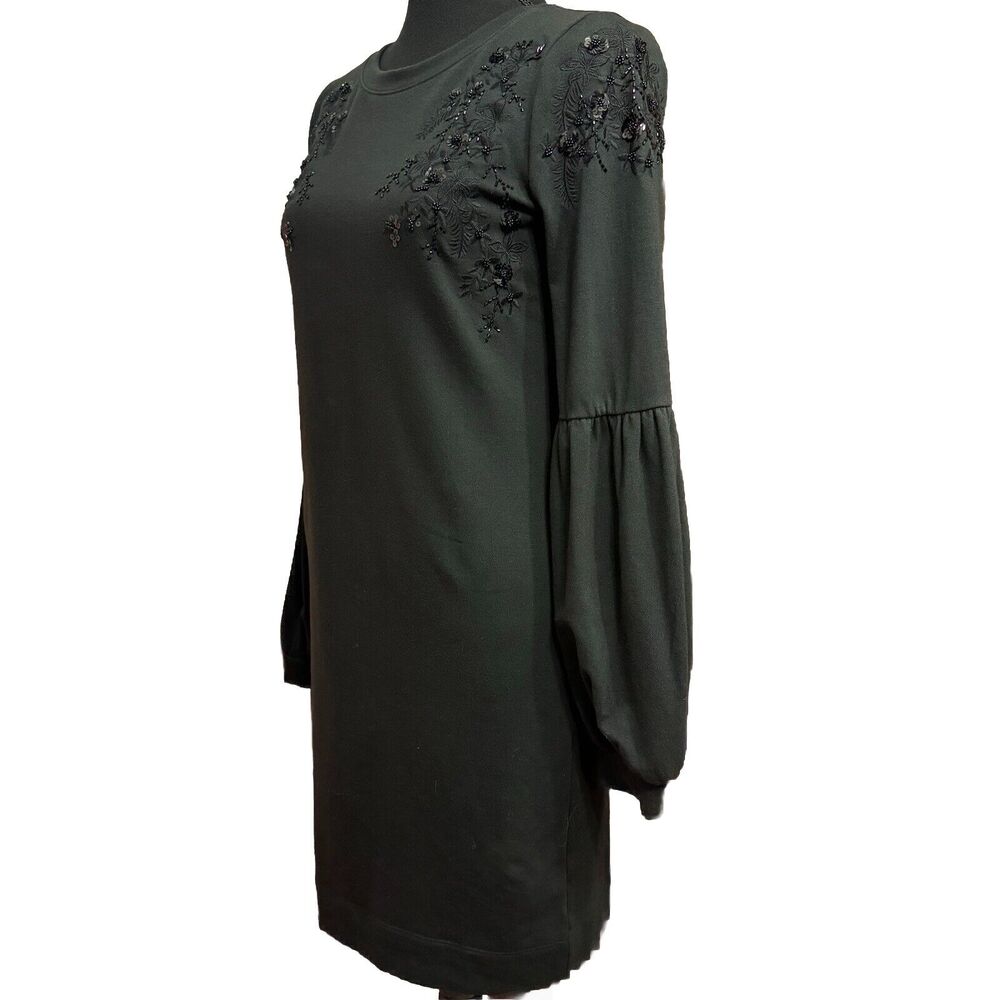 Lilly Pulitzer Dress XS Long Lantern Sleeve Sequin Floral Black Party Holiday - Picture 2 of 8